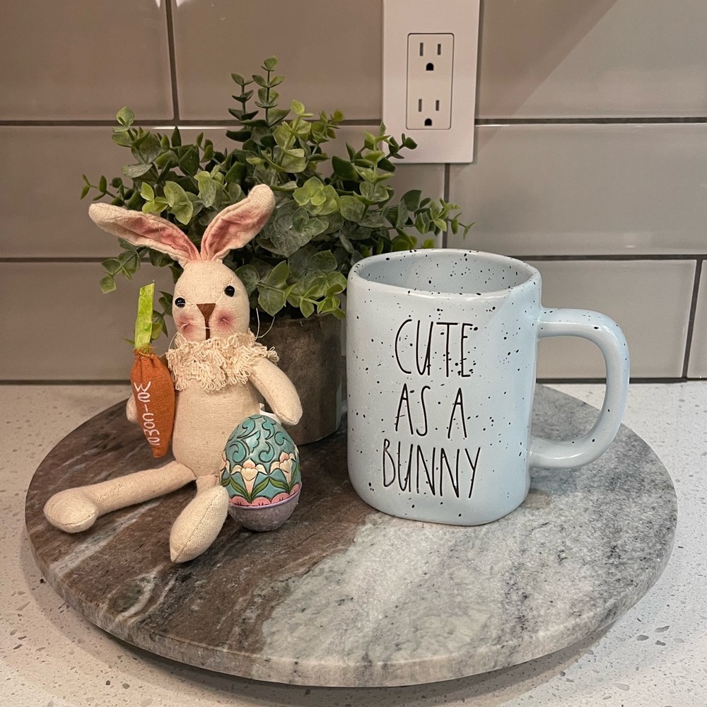 NWT - RAE DUNN “CUTE AS A BUNNY” Speckled Easter Mug